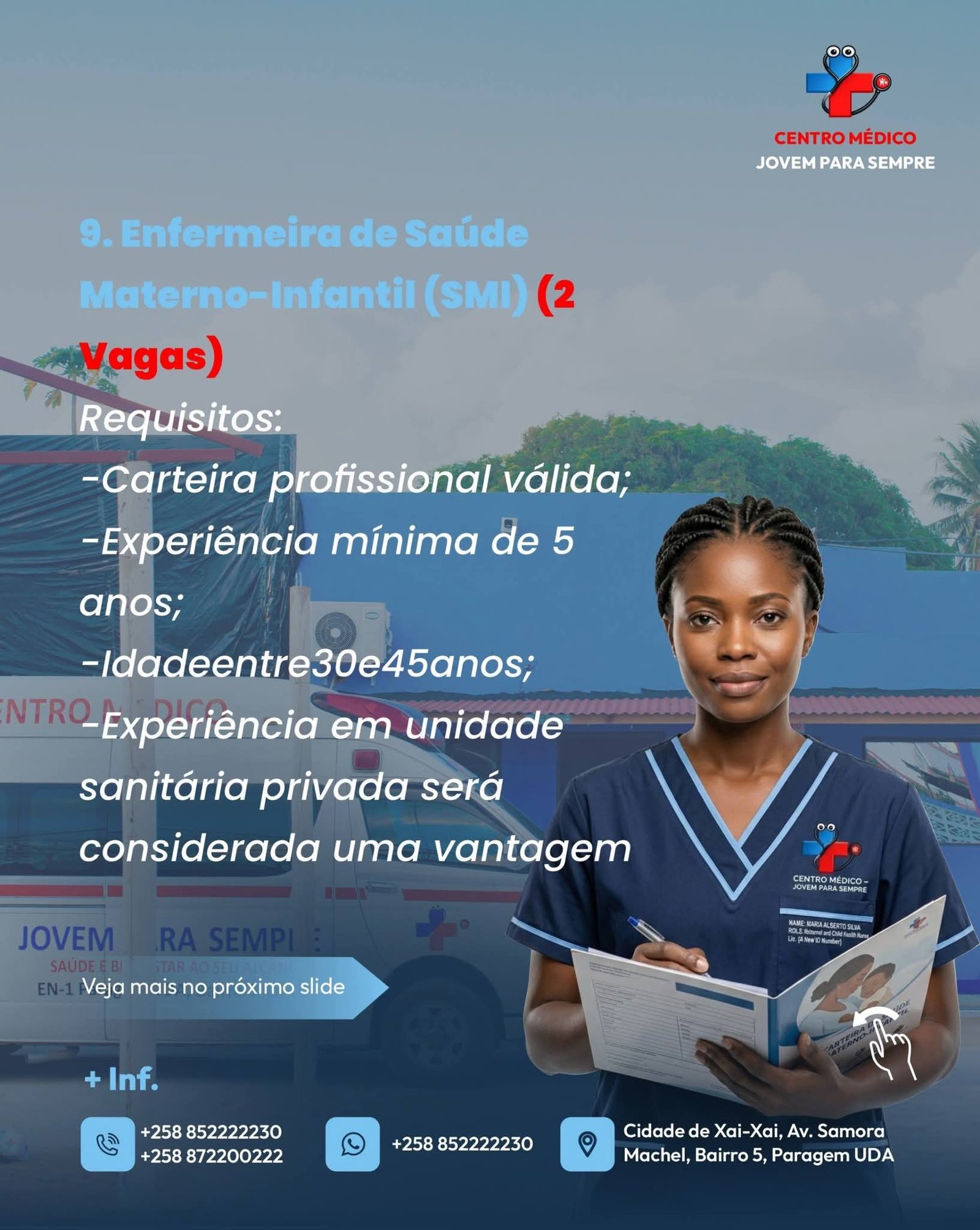 Vaga para Enfermeira de Saúde Materno Infantil 