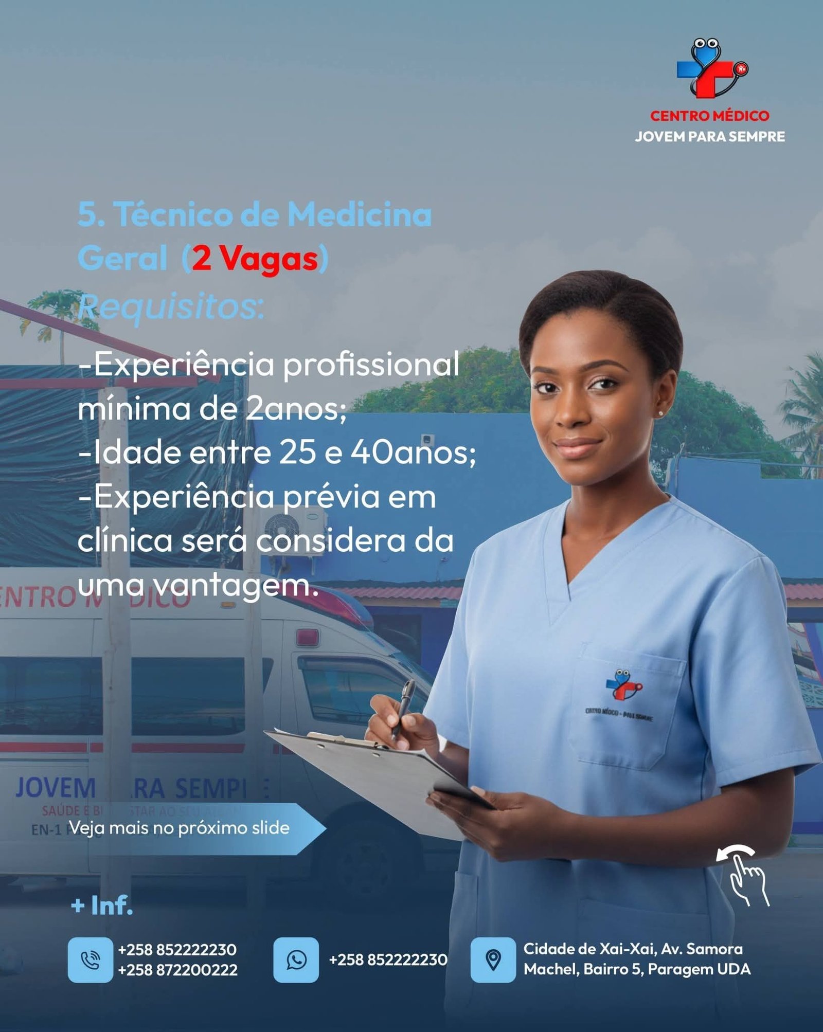 Vaga para Técnico de Medicina Geral 