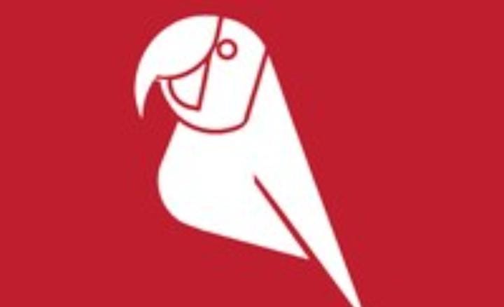 Ilustração em vermelho e branco associada à vaga de Designer Gráfico Júnior da Karingana Agência de Comunicação